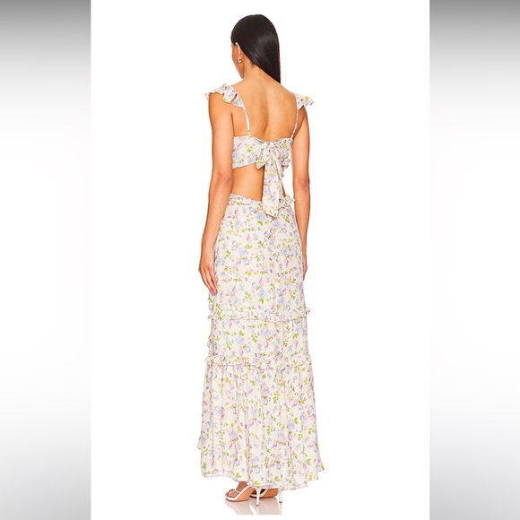 ASTR Cassis Dress in Taupe Purple Floral - Picture 3 of 3